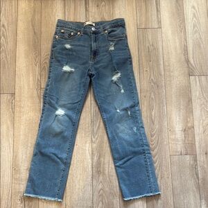 Girl’s Levi Distressed Blue Jeans